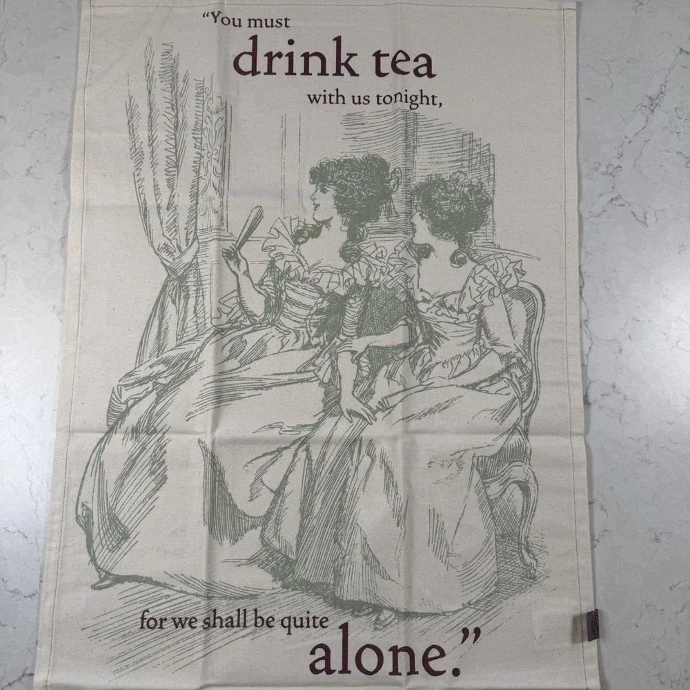 Jane Austen Sense And Sensibility Cotton Kitchen Tea Towel New NWT 16